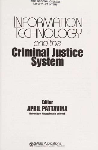 Cover for Information technology and the criminal justice system