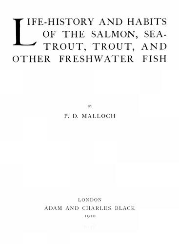 Cover for Life-history and habits of the salmon, sea-trout, trout, and other freshwater fish.