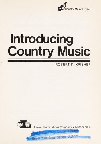 Cover for Introducing country music