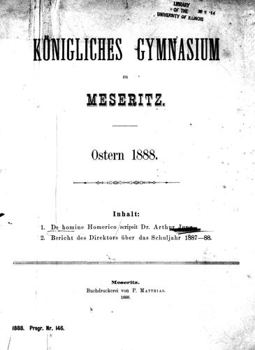 Cover for De homine Homerico