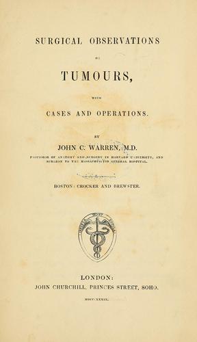 Cover for Surgical observations on tumours