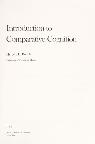 Cover for Introduction to comparative cognition