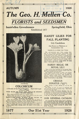 Cover for The Geo. H. Mellen Co., Innisfallen Greenhouses, florists and seedsmen