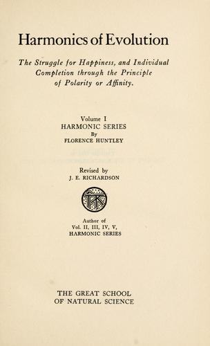 Cover for Harmonics of evolution
