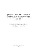 Cover for Regesti dei documenti dell'Italia meridionale, 570-899