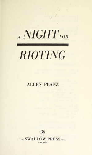 Cover for A night for rioting.