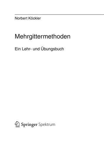 Cover for Mehrgittermethoden