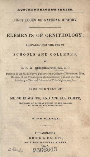Cover for Elements of ornithology.