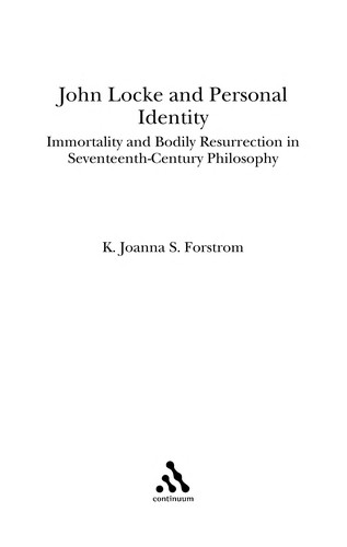 Cover for John Locke and personal identity