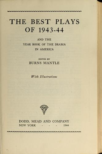 Cover for The best plays of 1943-44