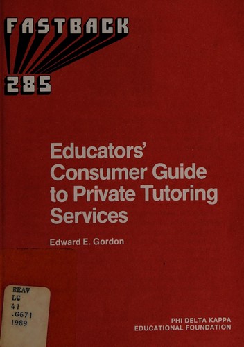 Cover for Educators' consumer guide to private tutoring services