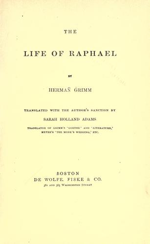 Cover for The life of Raphael
