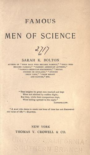 Cover for Famous men of science