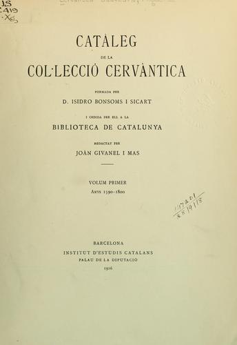 Cover for Catàleg de la col.lecció Cervāntica