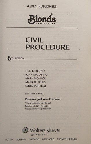 Cover for Civil procedure