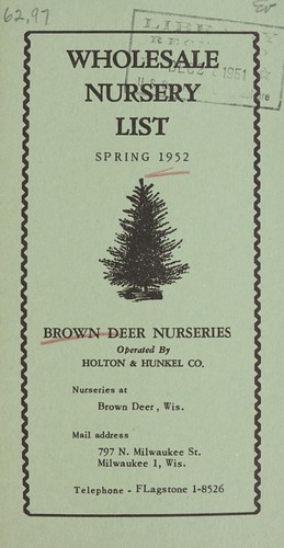 Cover for Wholesale nursery list