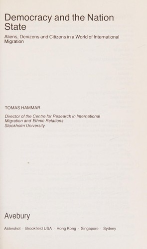 Cover for Democracy and the nation state