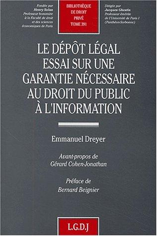Cover for Le dépôt légal