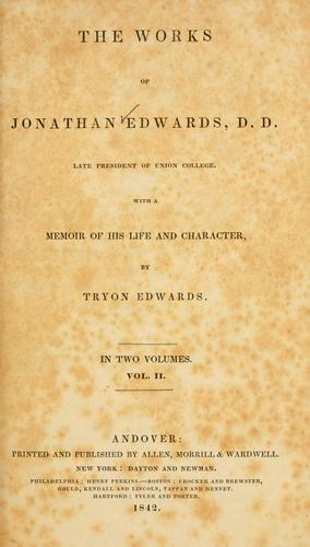 Cover for works of Jonathan Edwards ...