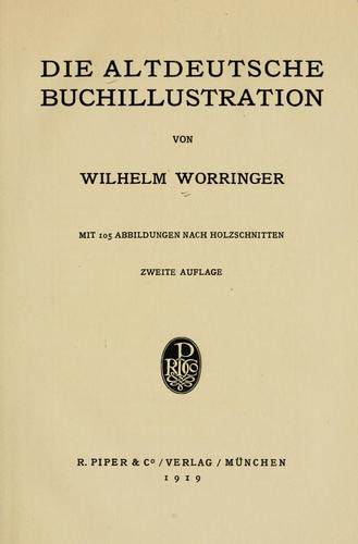 Cover for Die altdeutsche Buchillustration