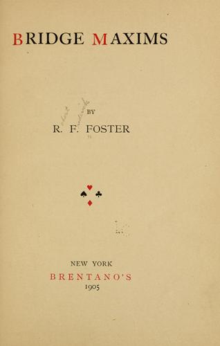 Cover for Bridge maxims