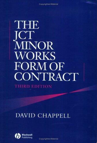 Cover for The JCT Minor Works Form of Contract