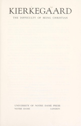 Cover for The difficulty of being Christian.