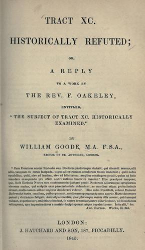 Cover for Tract XC historically refuted