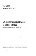 Cover for O odpowiedzialności i inne szkice