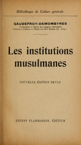 Cover for Les institutions musulmanes