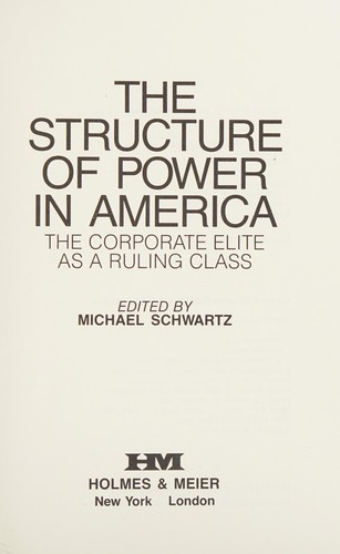 Cover for The Structure of power in America