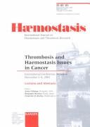 Cover for Thrombosis and Haemostasis Issues in Cancer: International Conference, Bergamo, November 2-4, 2001 