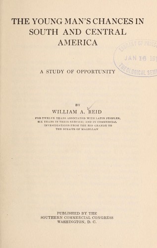 Cover for The young man's chances in South and Central America