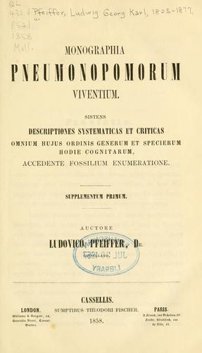 Cover for Monographia pneumonopomorum viventium ...