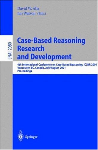 Cover for Case-Based Reasoning Research and Development