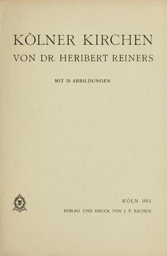 Cover for Kölner, Kirchen