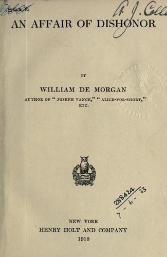 Cover for An affair of dishonour.