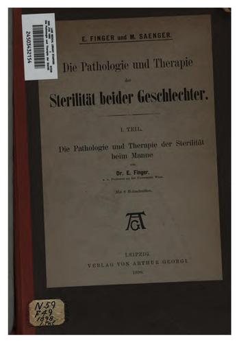 Cover for Die Pathologie und Therapie der Sterilität beider Geschlechter v. 1