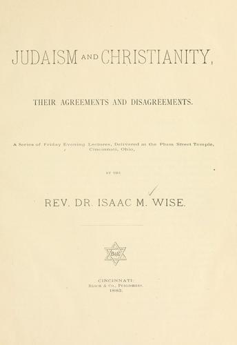 Cover for Judaism and Christianity, their agreements and disagreements