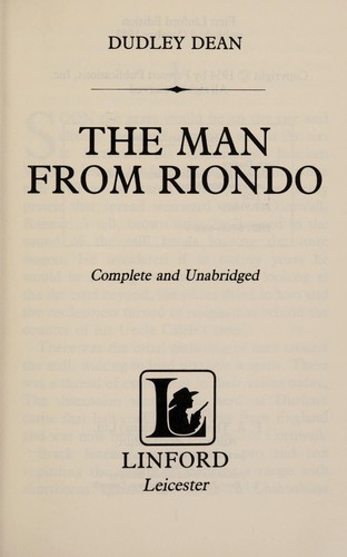 Cover for The Man from Riondo