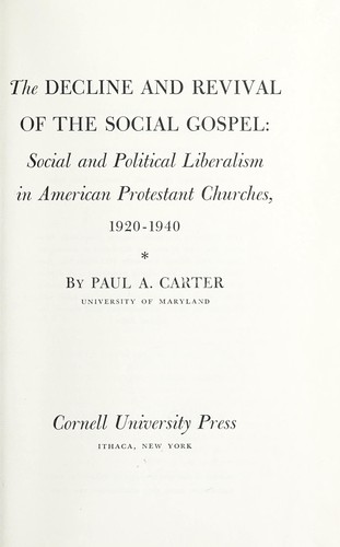 Cover for The decline and revival of the social gospel