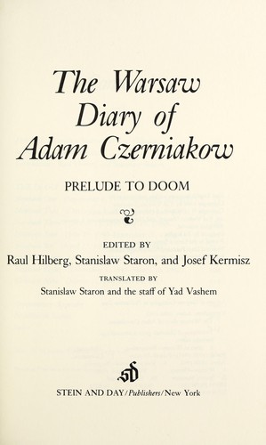 Cover for The Warsaw diary of Adam Czerniakow