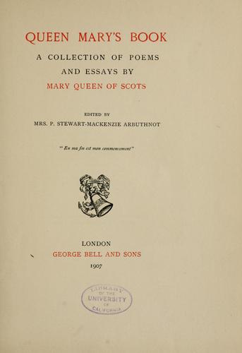 Cover for Queen Mary's book
