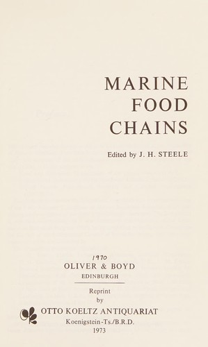 Cover for Marine food chains