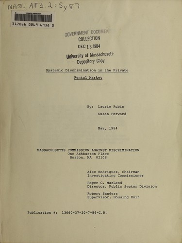 Cover for Systemic discrimination in the private rental market
