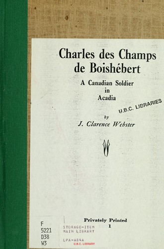 Cover for Charles des Champs de Boishébert