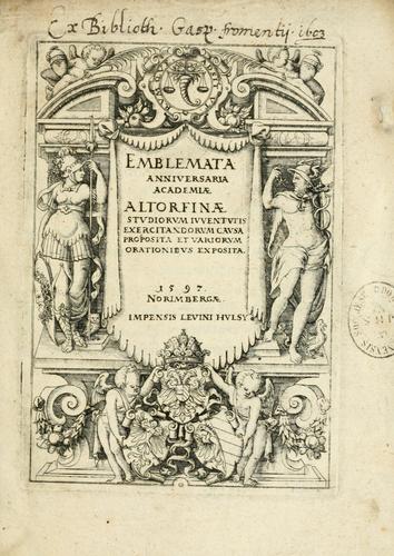 Cover for Emblemata anniversaria Academiae Altorfinae