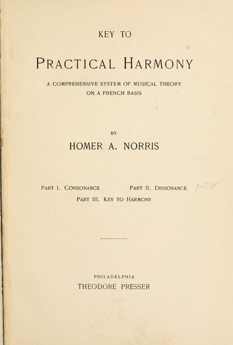 Cover for Key to practical harmony