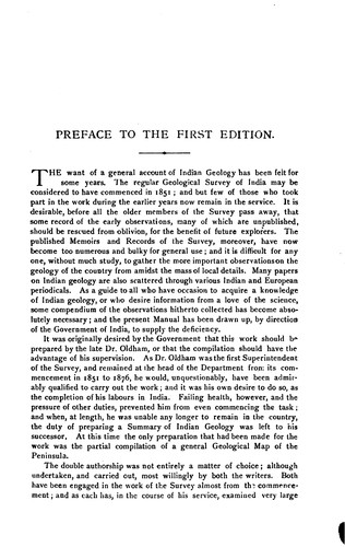 Cover for A Manual of the Geology of India: Chiefly Compiled from the Observations of the Geological Survey