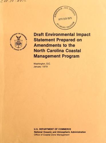 Cover for Draft environmental impact statement prepared on amendments to the North Carolina coastal management program